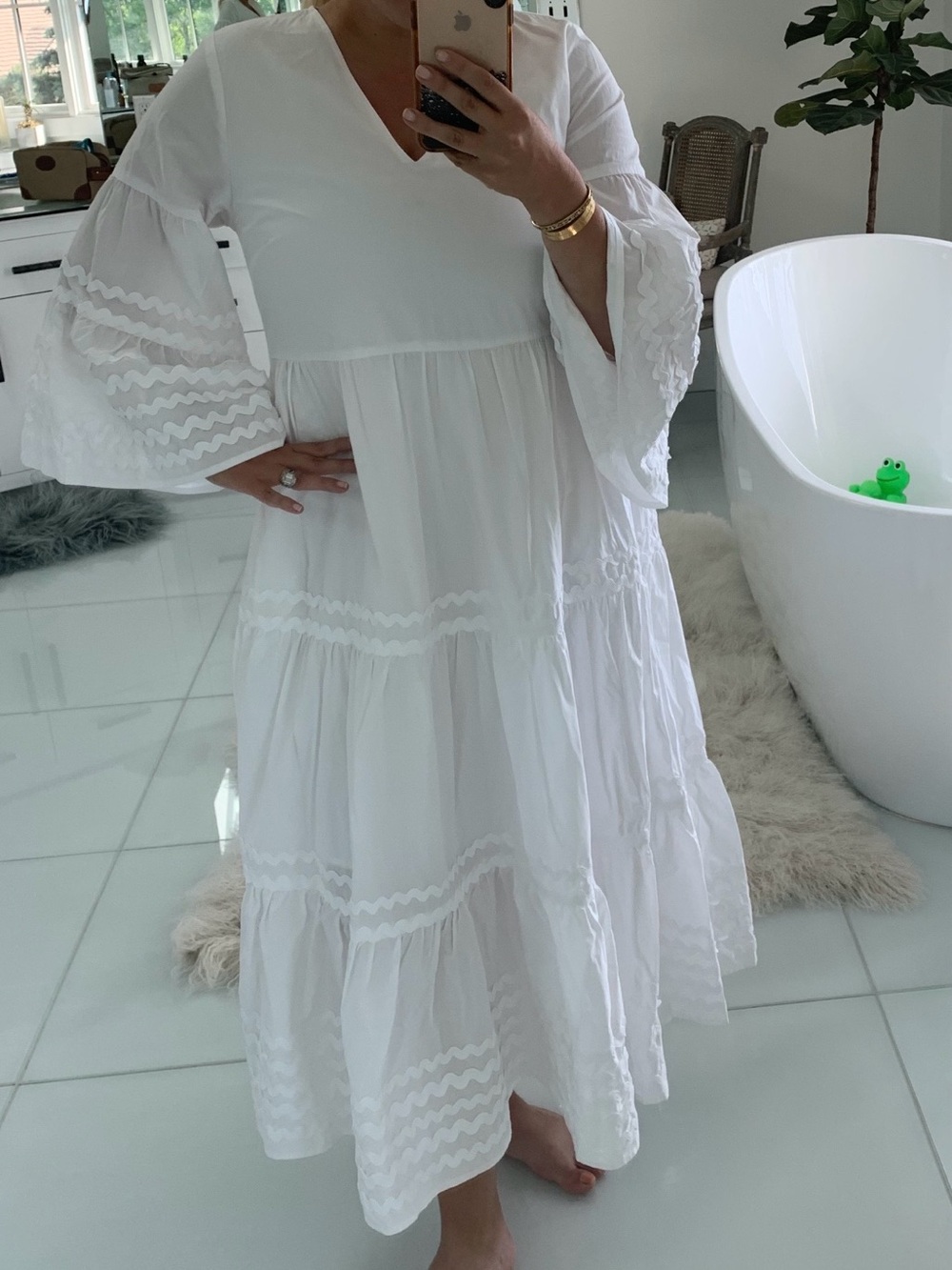 Lisa Marie Fernandez for Target V‑Neck Tiered Maxi with Ruffled Sleeves